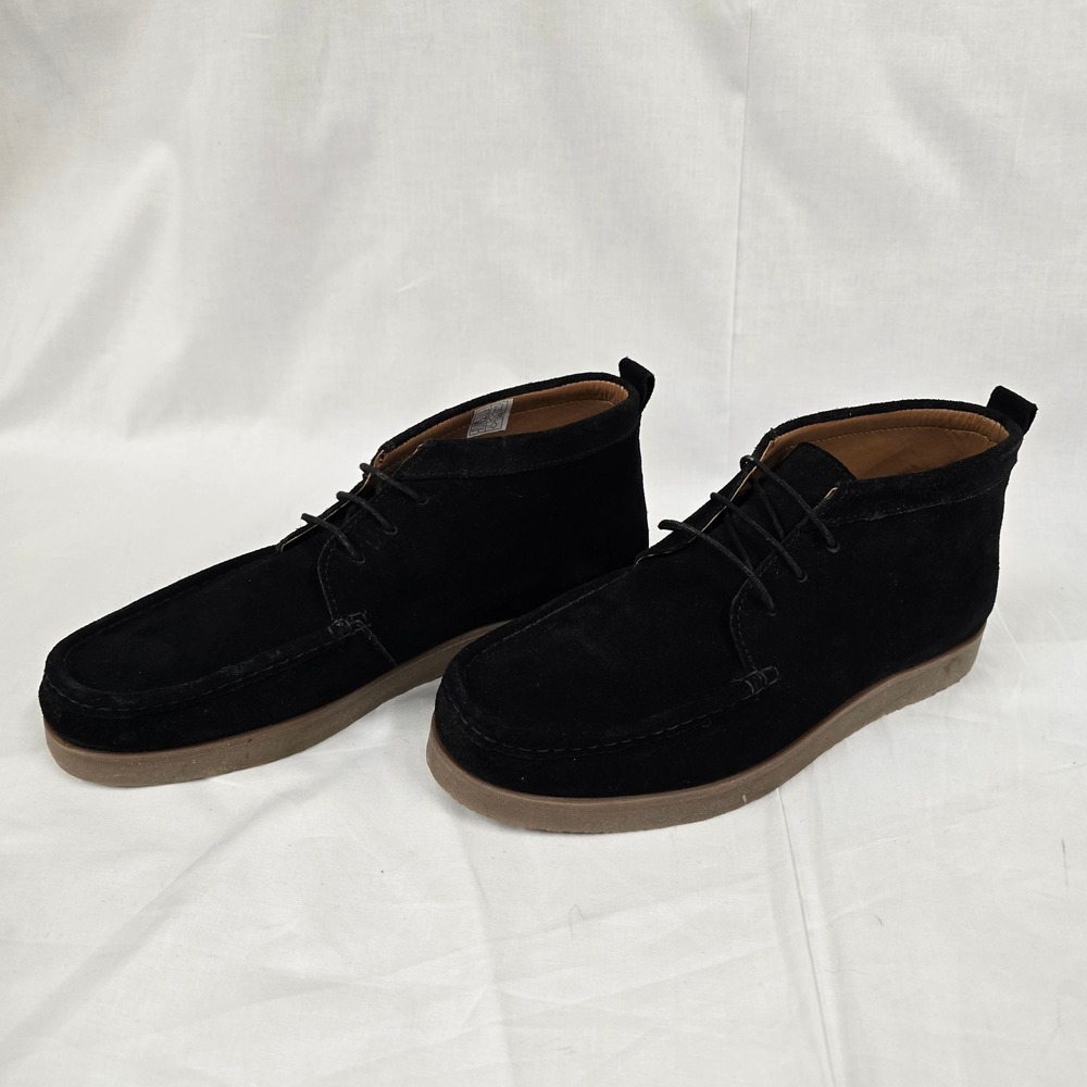 Find Mens Black Suede‎ Chukka Boots Moc Toe Gum Crepe Sole Ankle Boots Lace Up